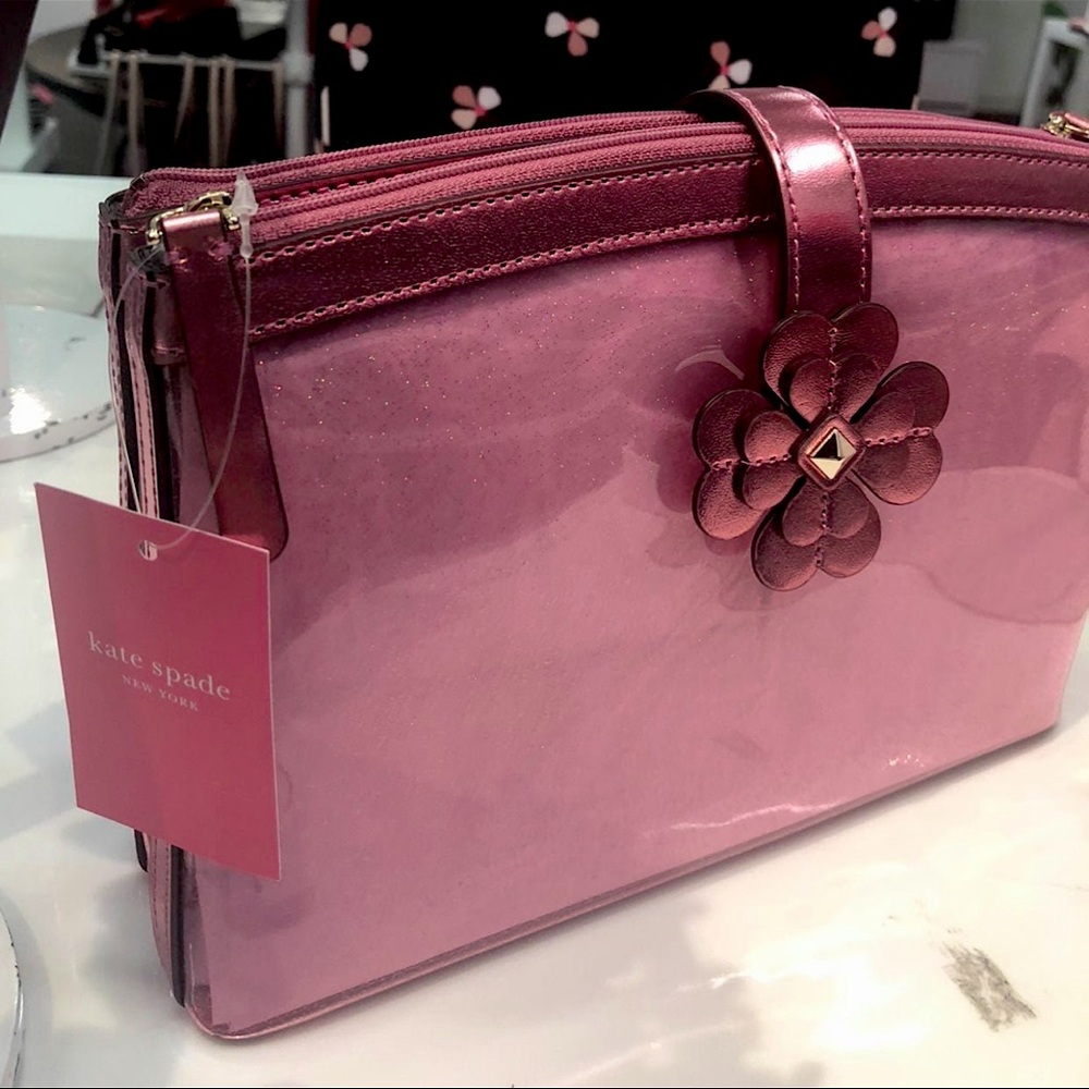 Kate spade double paned PINK color A clutch purse or cosmetic bag… You pick. NEW